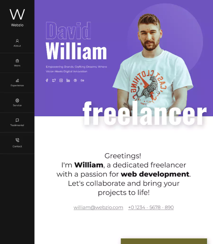 WebZio - Freelancer Portfolio Template